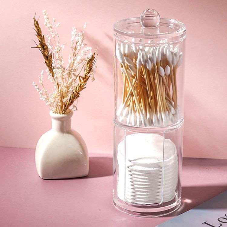 Cotton swab, makeup cotton storage box, pull-out, dust-proof, round makeup remover cotton, dressing table, cosmetics storage details Picture