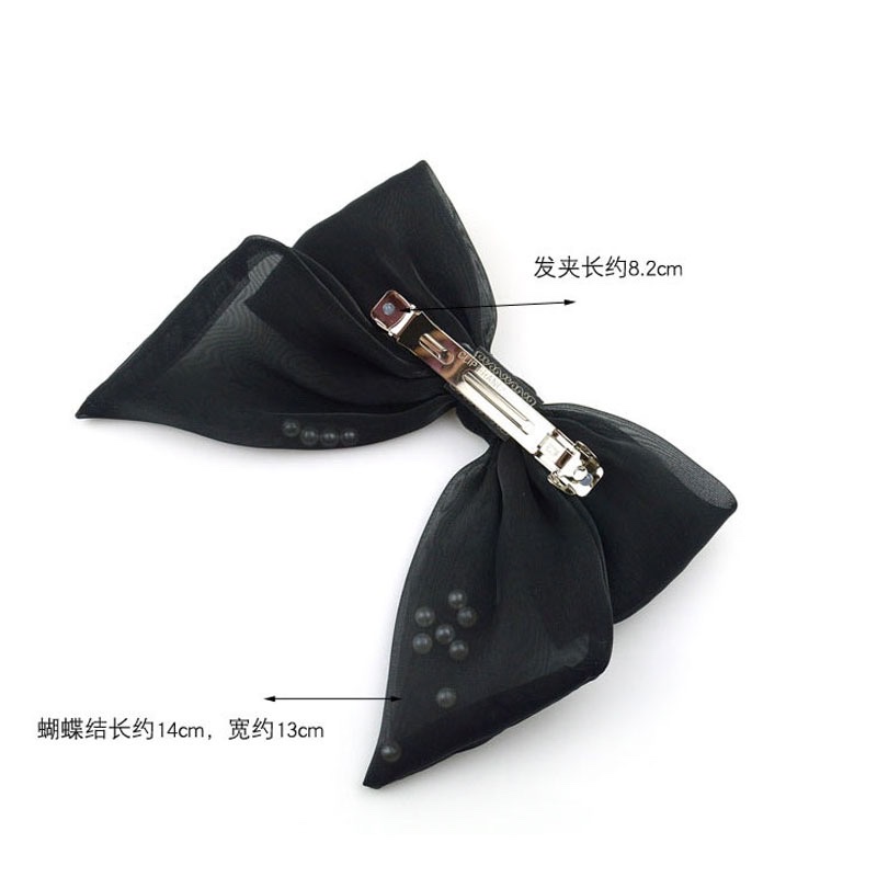 Red large bow hair clip head accessory, gentle Japanese-style hair accessory, top clip, half clip for young girls, spring clip details Picture