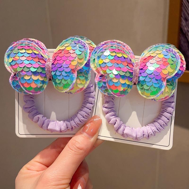 Children's Headband Sequin Bow Headband Baby Hair Band Girls Do Not Hurt Hair High Ponytail Rubber Band Headband Specification drawing