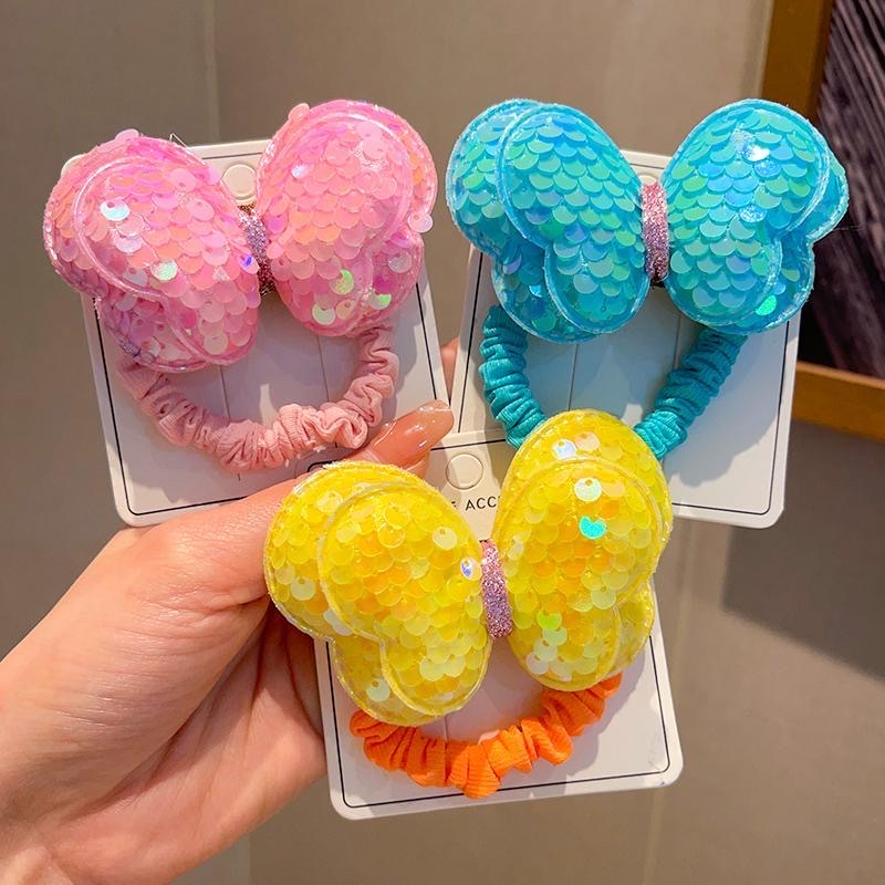 Children's Headband Sequin Bow Headband Baby Hair Band Girls Do Not Hurt Hair High Ponytail Rubber Band Headband details Picture