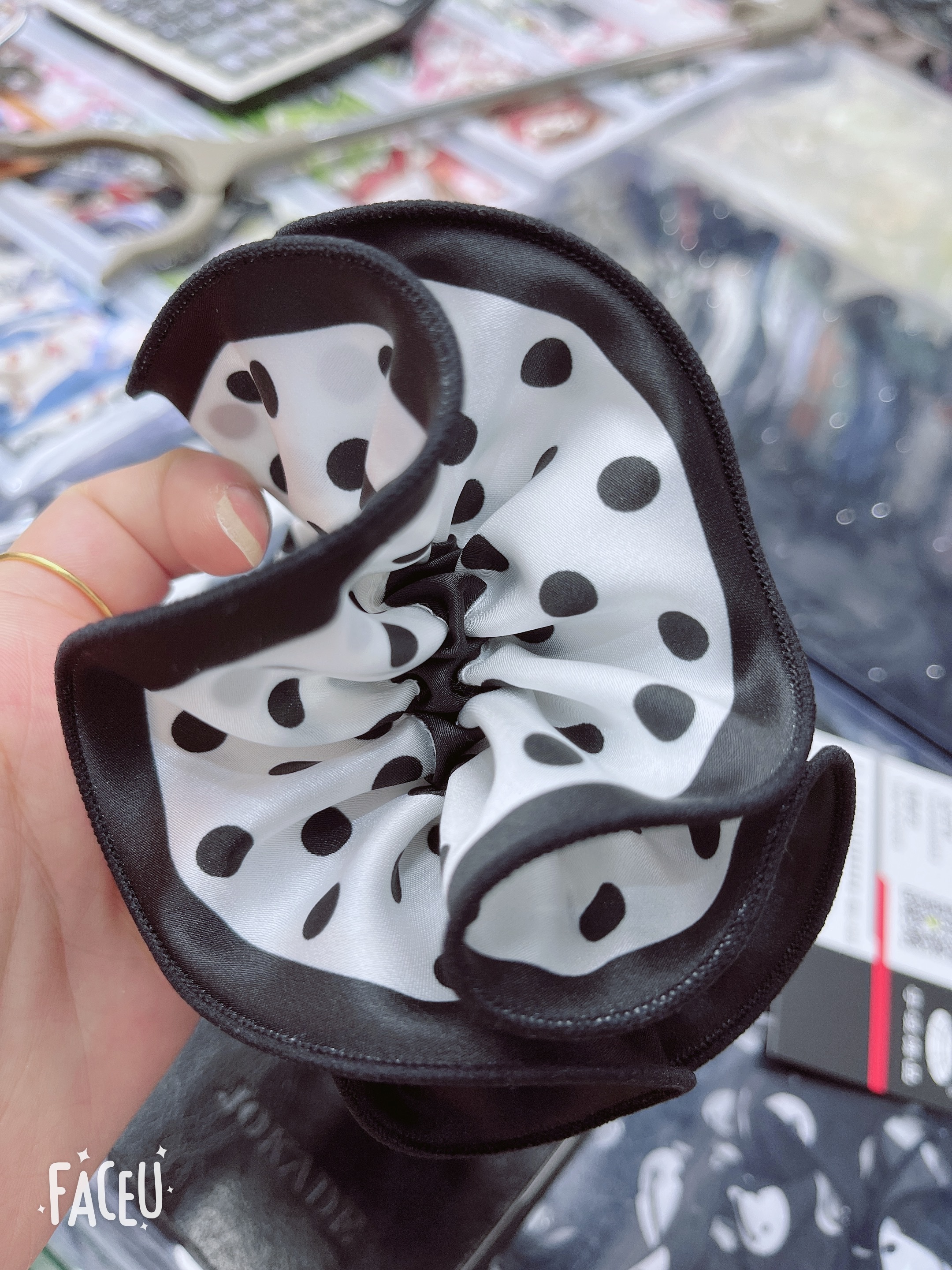 Korean-style elegant double-sided large intestine circles, low ponytail, bun hairstyle