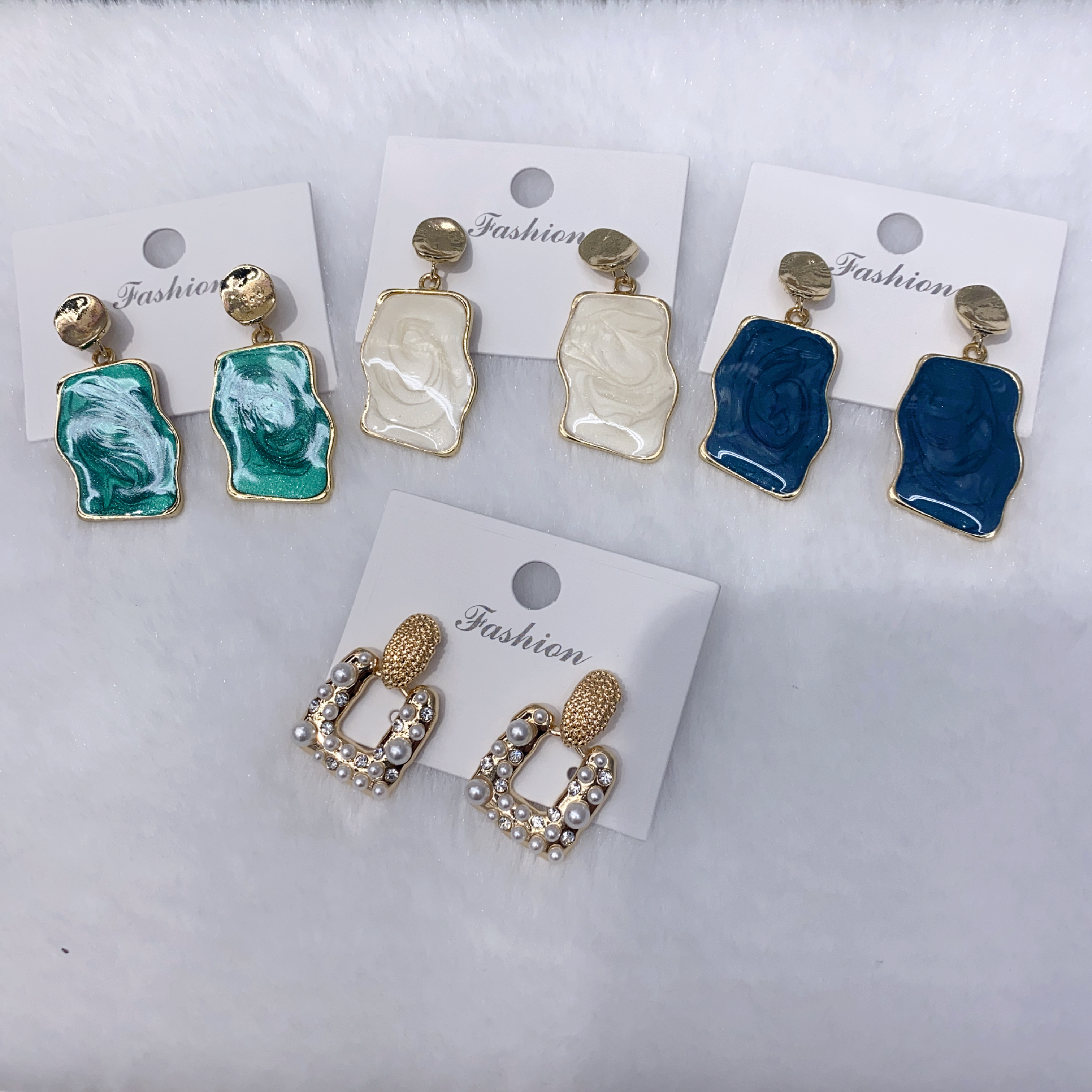 Oil painting craft earrings and earrings, fashionable Nan Nan accessories -013 detail image 1