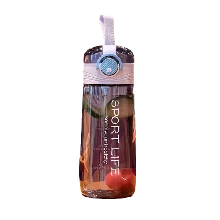 Summer portable anti-drop water cup with a handle, filter screen, graduated plastic cup, space cup for men, women and students Item Picture
