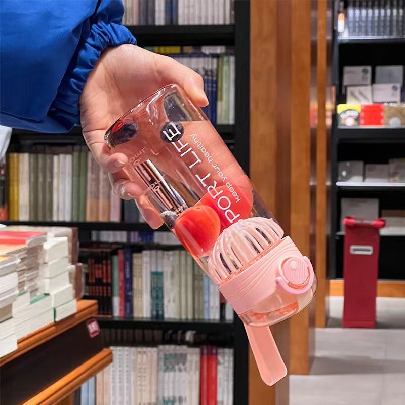 Summer portable anti-drop water cup with a handle, filter screen, graduated plastic cup, space cup for men, women and students Application Scenario