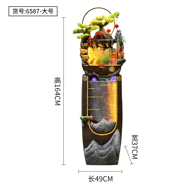 New courtyard water flow ornaments, balcony fish pond landscaping, rooftop garden decoration and arrangement, landscape fish tank fountain Application Scenario