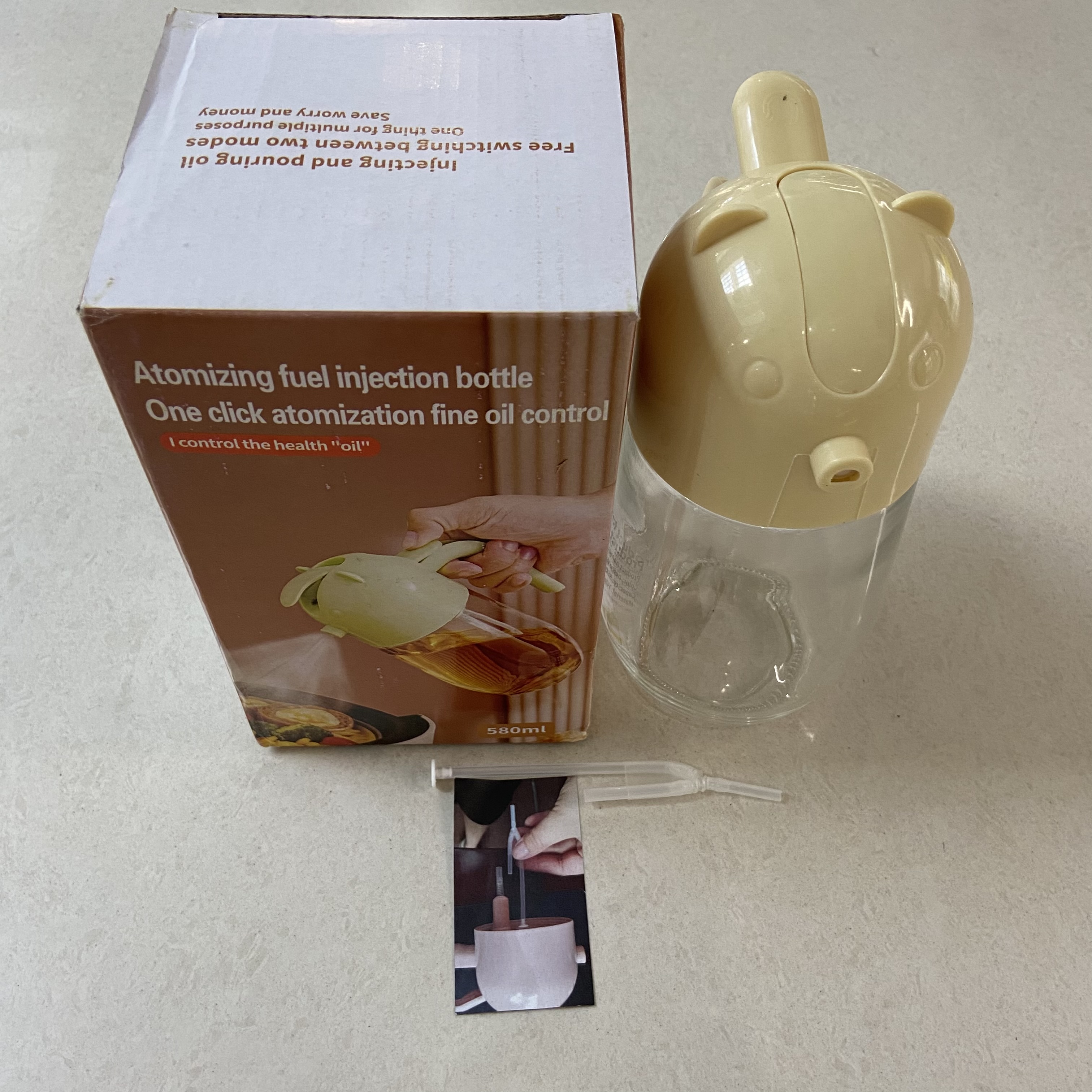 玻璃喷油瓶自动开合油壶家用喷油壶喷倒一体油瓶厨房酱油瓶雾化瓶