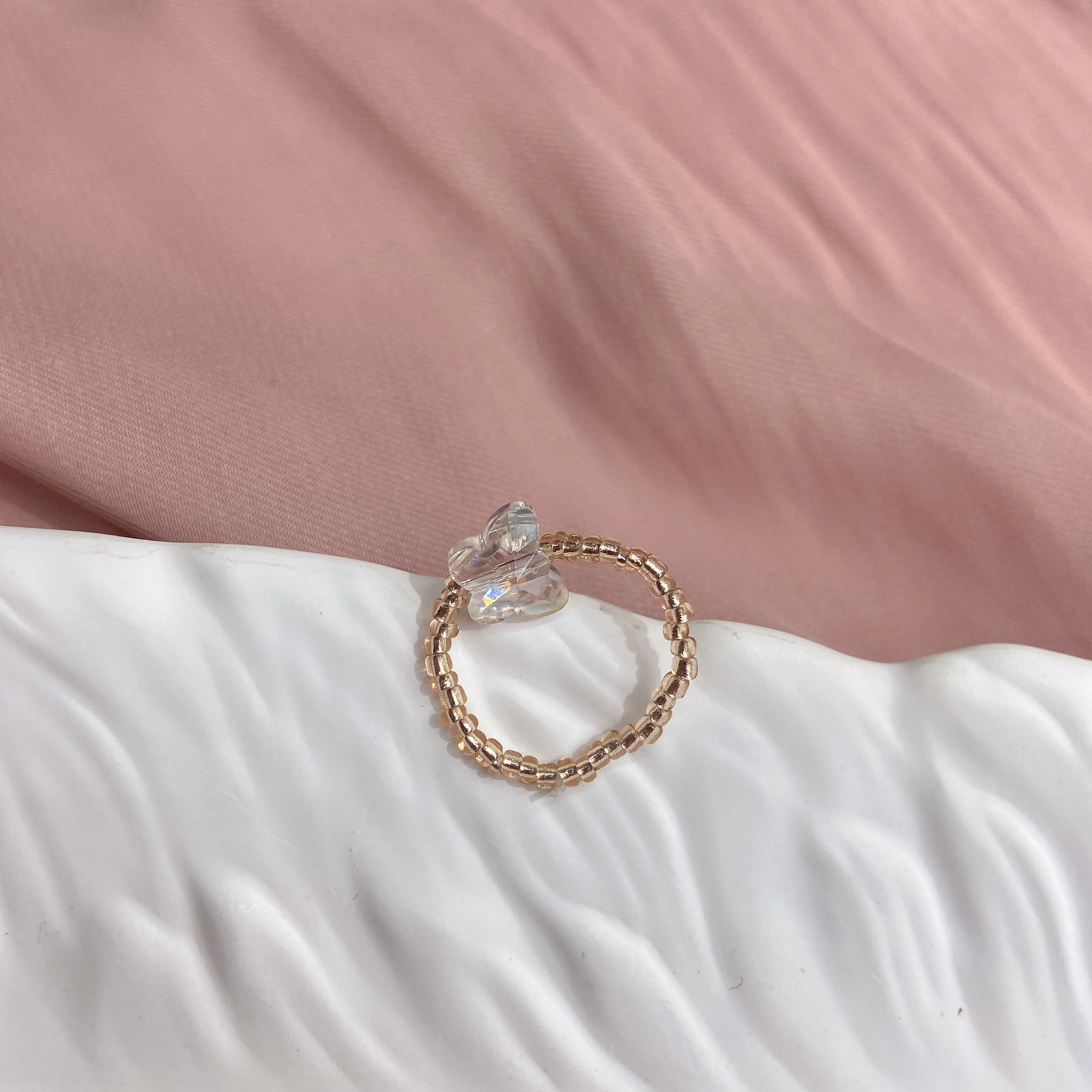 Rice bead butterfly ring details Picture