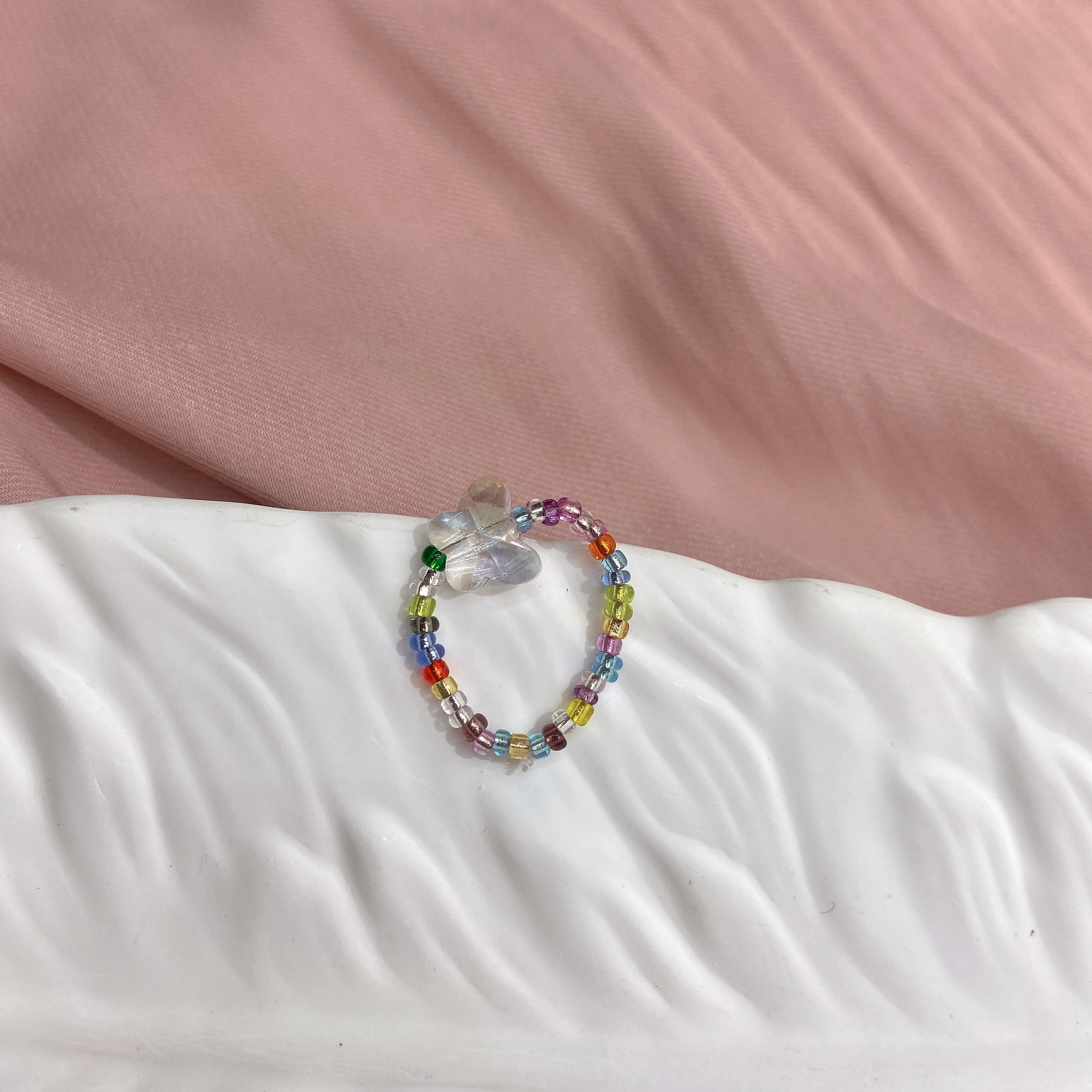 Rice bead butterfly ring Specification image