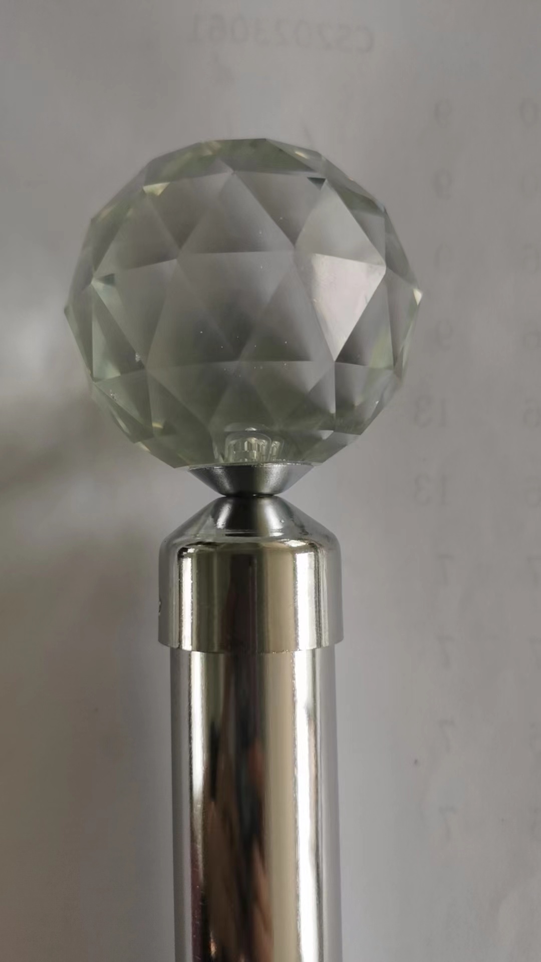 水晶伸缩铁艺窗帘杆带铁环支架PVC盒整套包装单杆双杆 Iron extensible curtain rod