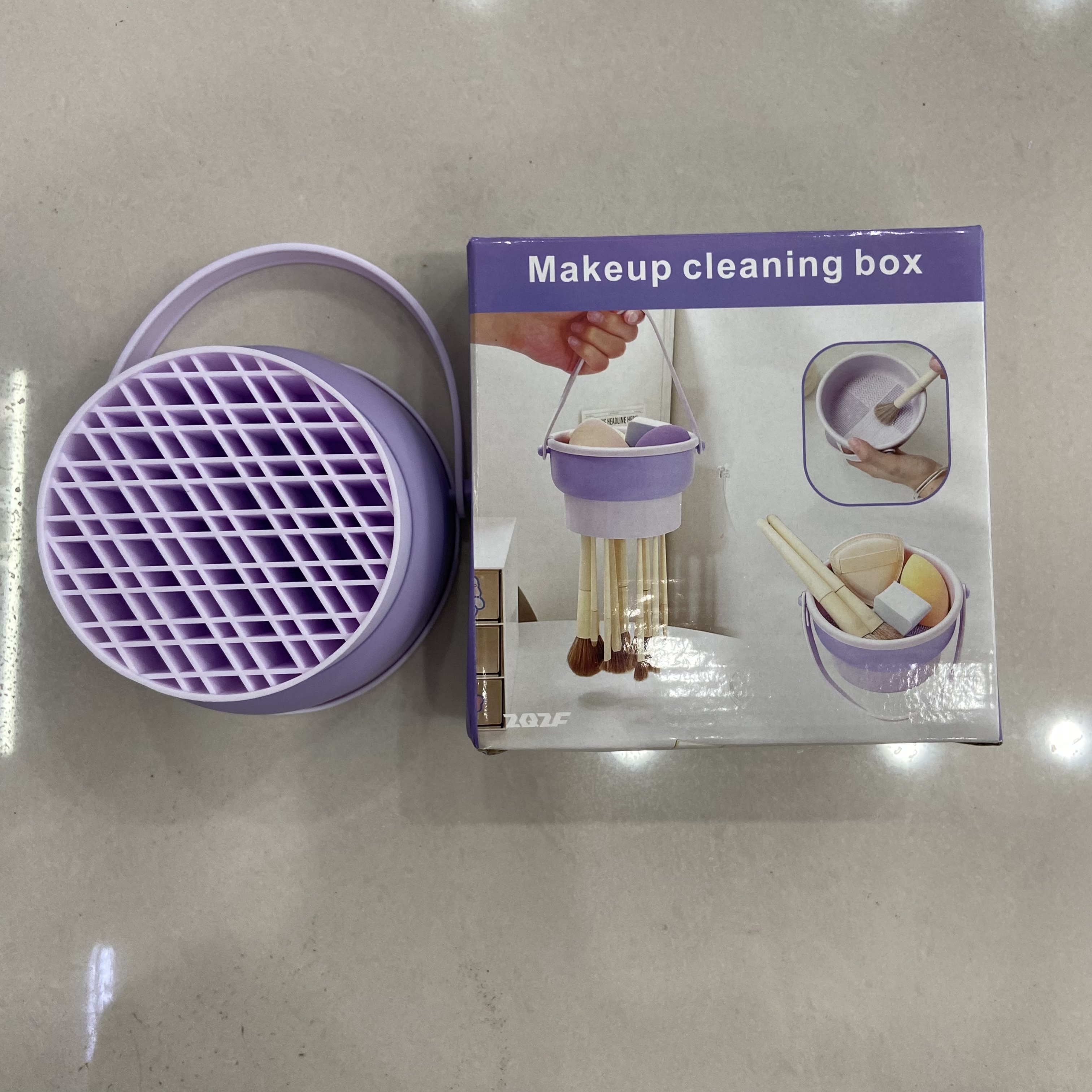 Makeup brush cleaner, silicone beauty egg cleaning magic set, beauty wash bowl storage box, powder puff drying rack