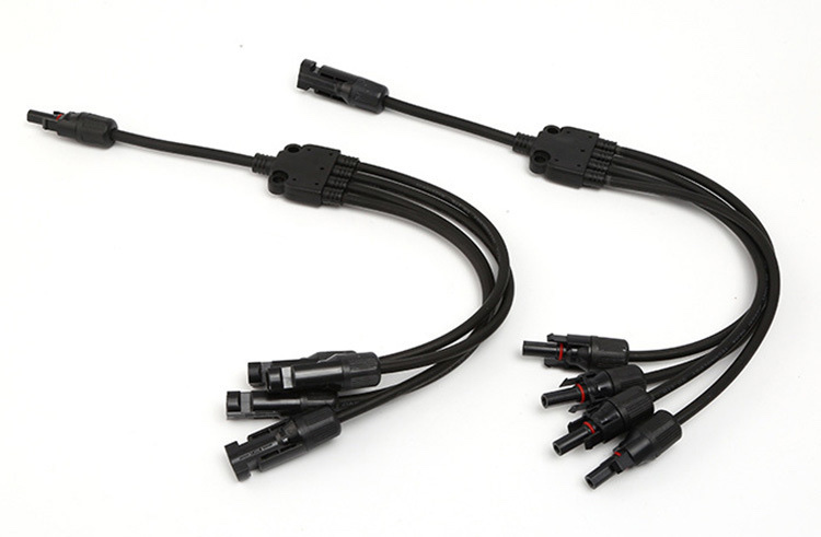 Mc4 Photovoltaic Connector Y Type Four One Place Four Solar Panel Assembly Series Connector Male And Female Head Plug Specification drawing