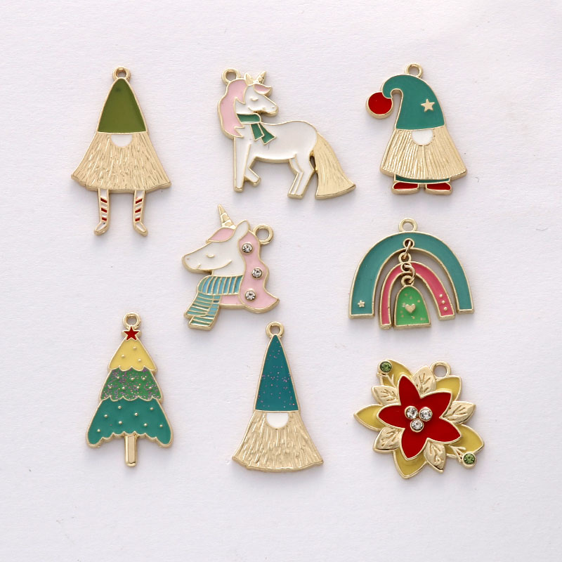 Cute cartoon unicorn D IY Christmas decoration Forest Old Man Leg hanging creative Scarecrow doll pendant