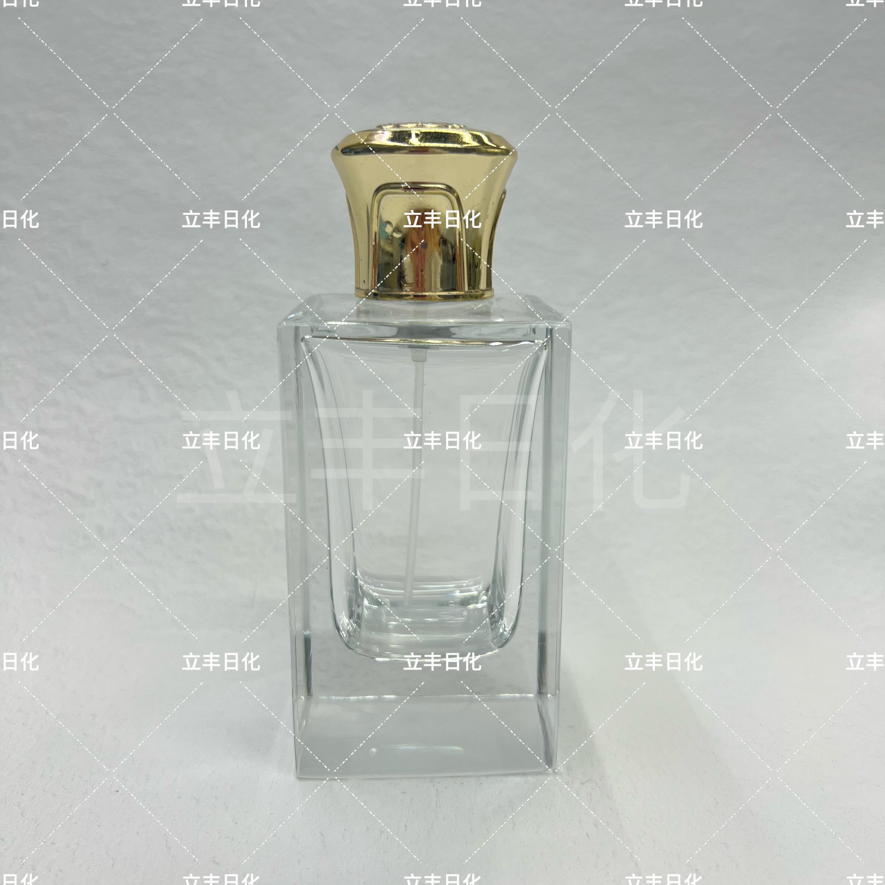 方瓶香水瓶空瓶玻璃瓶包材金色盖合金盖