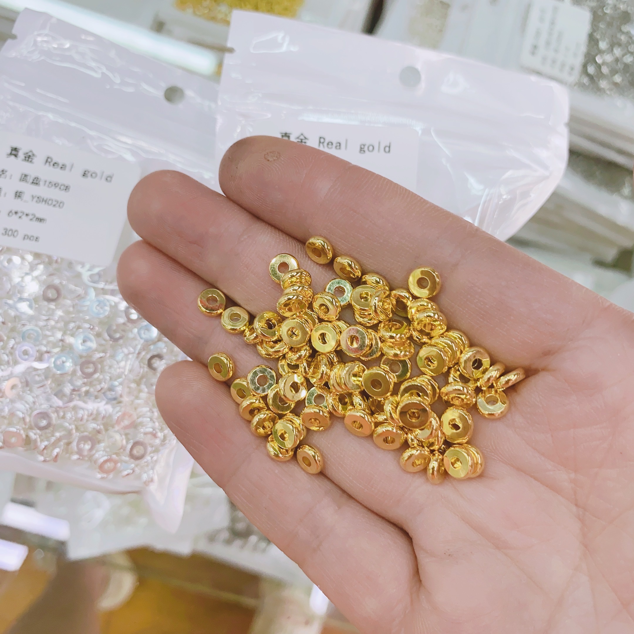 Copper-plated real gold accessory card 6mm spacer 11 Specification image