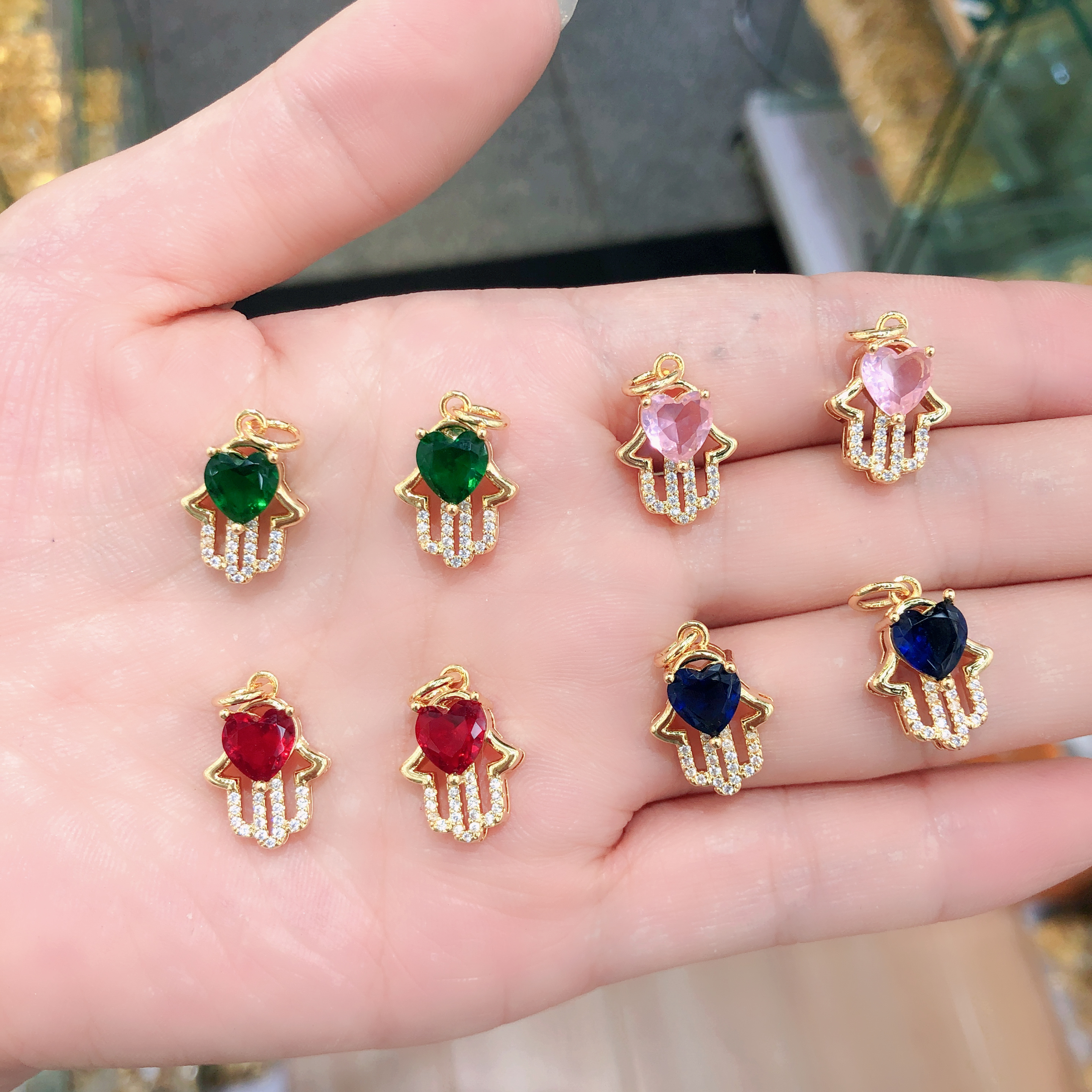 Cross border jewelry Microinset zircon bracelet pendant jewelry accessories Copper accessories
