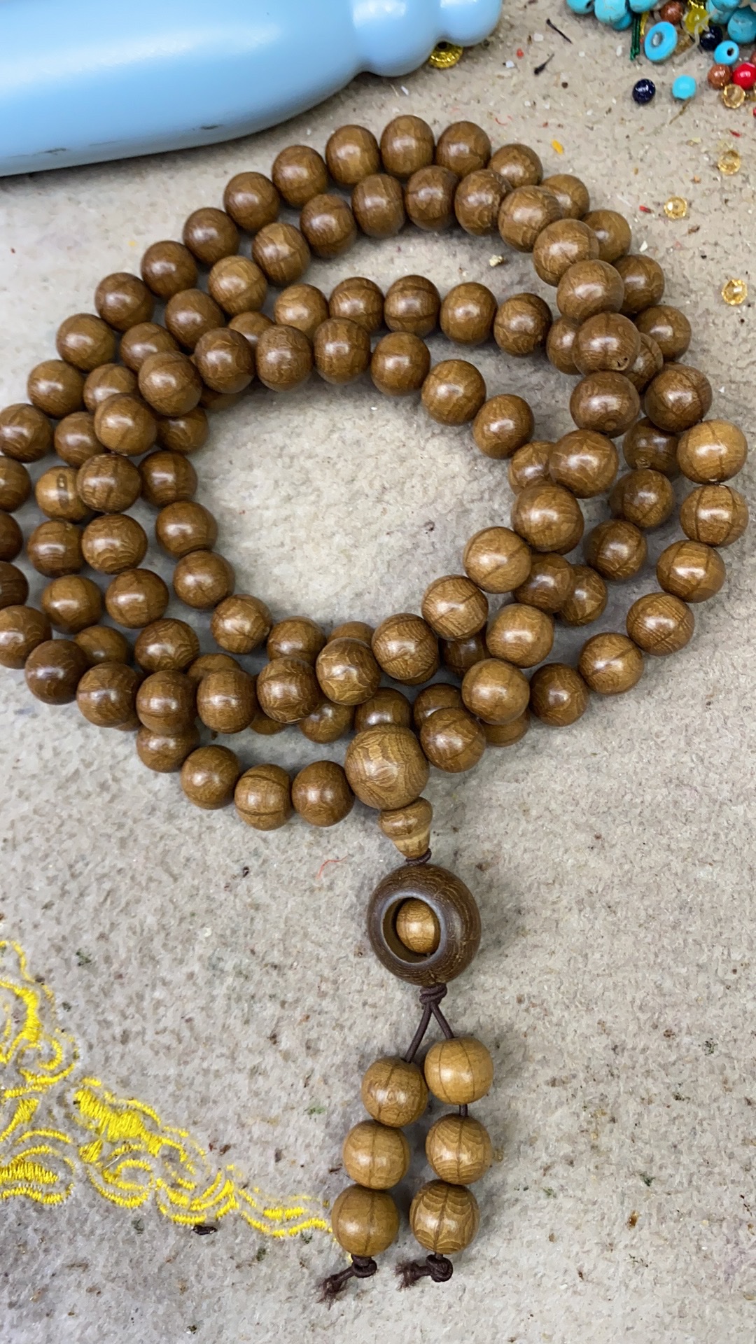 朱砂两圈手链，六道木108，十八籽手串产品图