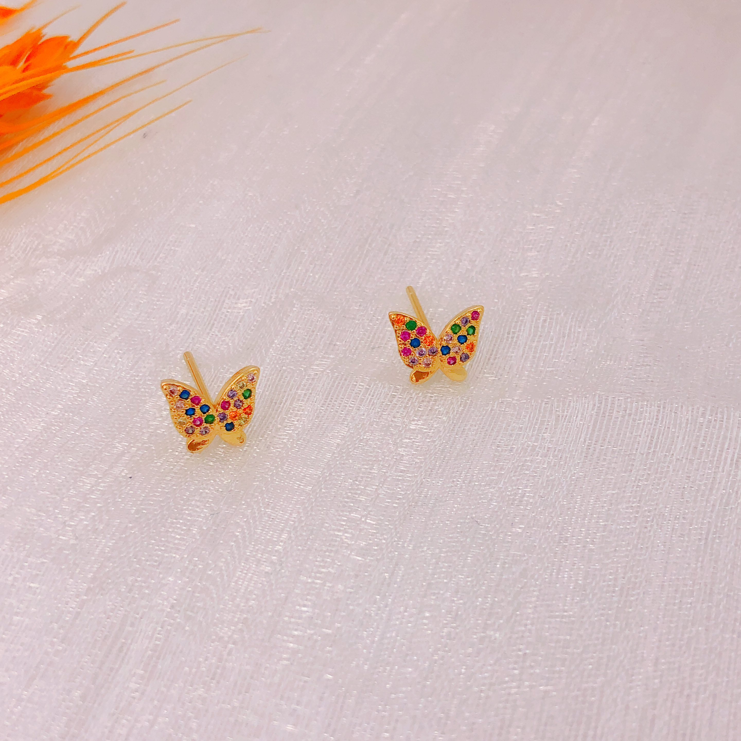 Cross border jewelry micro-inset zircon earrings Copper plated 18k gold earrings thumbnail