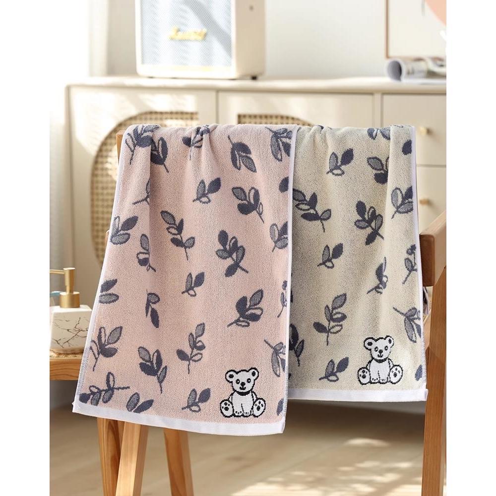 Toalla para niños toalla de algodón para la cara guardería bebé 100% algodón toalla pequeña baño suave no perder pelo toalla facial para el hogar hojas oso Item Picture