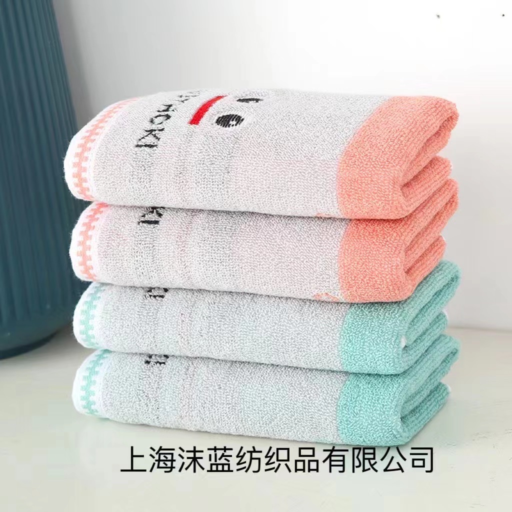 Espuma azul algodón toalla pequeña para niños suave y absorbente no se cae el pelo hombres y mujeres bebé toalla de cara de uso doméstico toalla de cara de dibujos animados Specification image