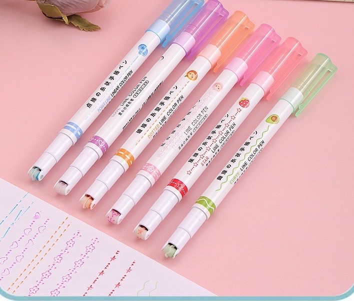 Quick-Drying Hand Ledger Outline Pen Cute Wavy Flower Highlighter Marker Lace Curve Pen Application Scenario
