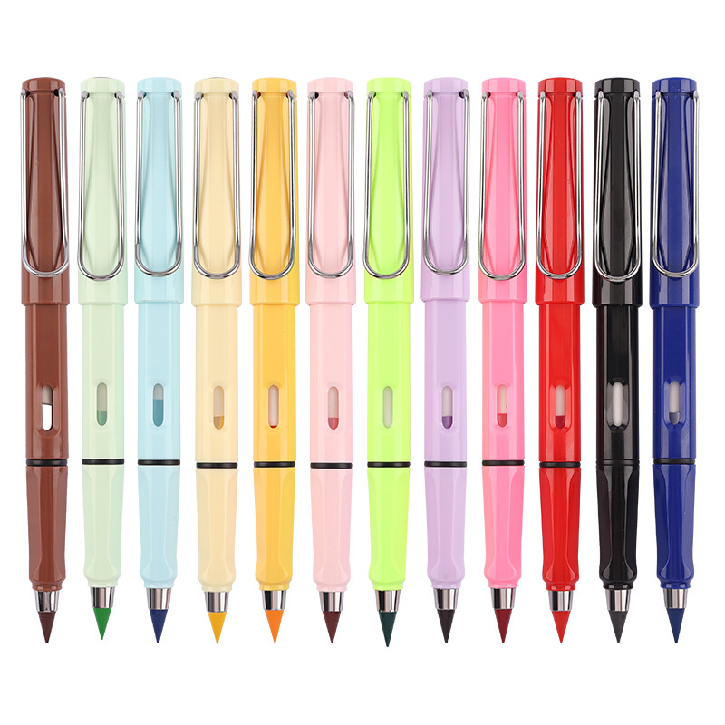 Factory Direct Sales 12 Color Eternal Pen Without Cutting Upright Posture Is Not Easy To Break Color Pencils