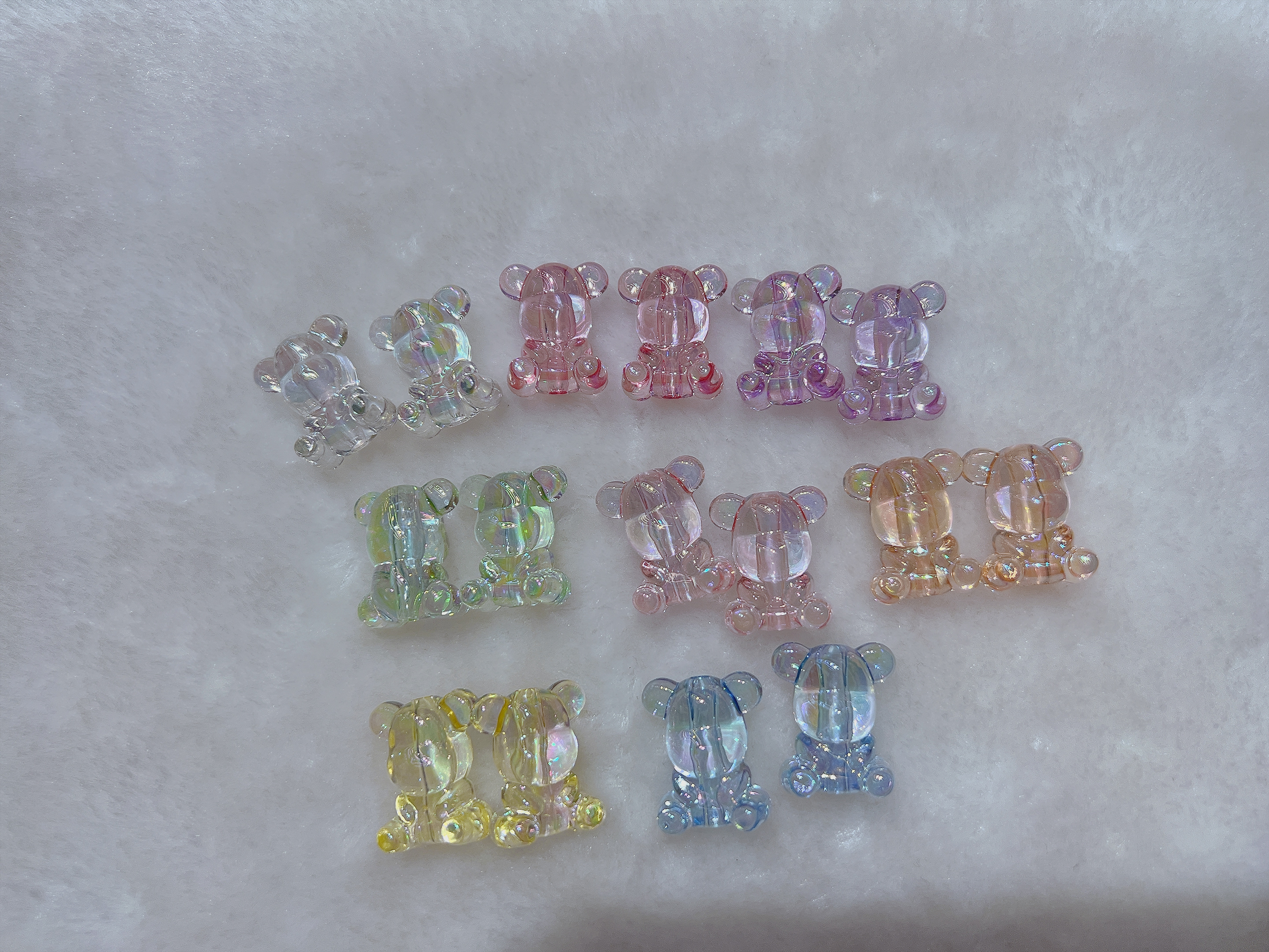 Acrylic Violence Bear High Transparent Straight Hole Diy Beaded Accessory Material Bag Live Burst Application Scenario