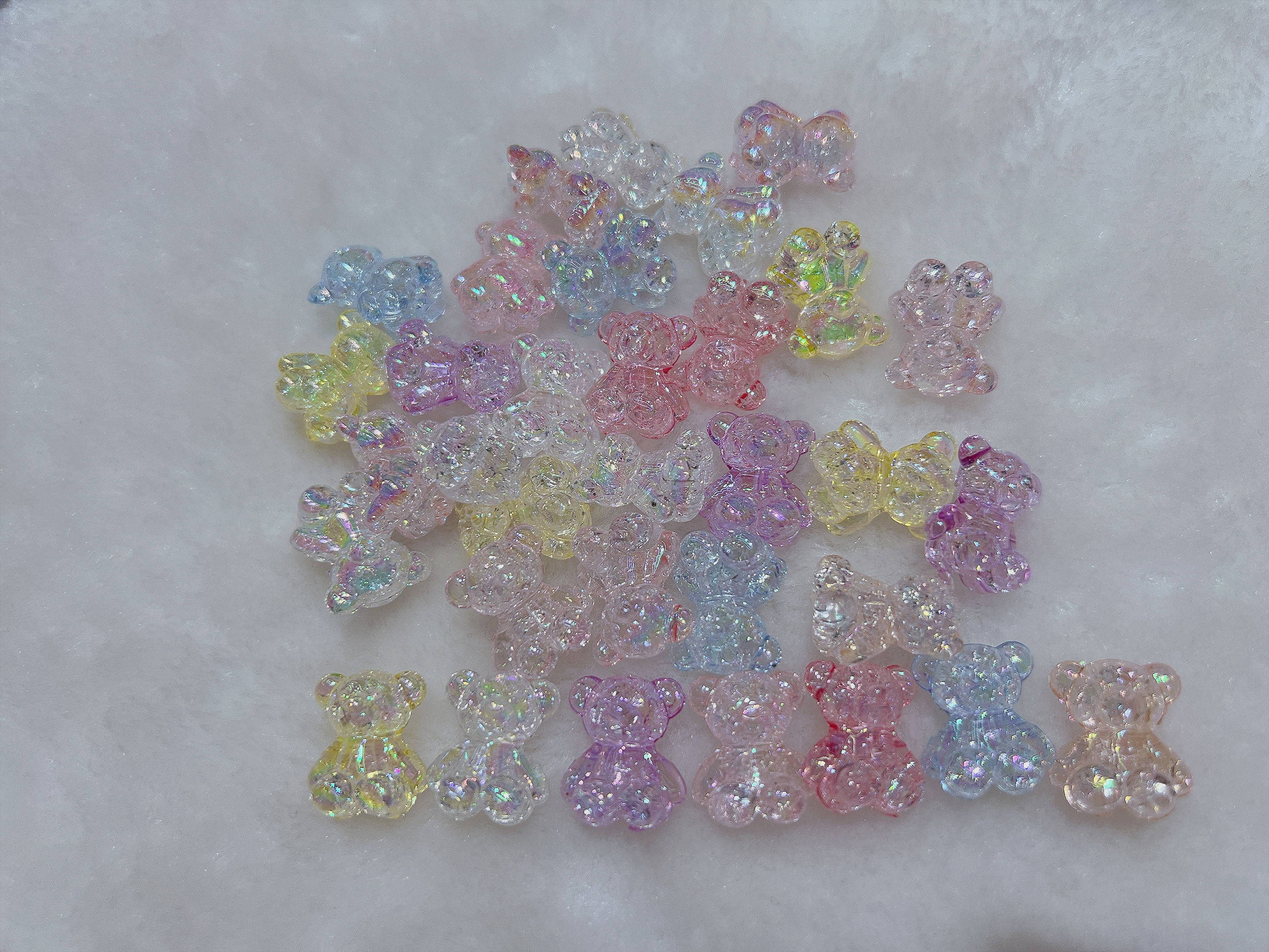 Acrylic Ice Crack Bear Shiny Electroplated Beaded Straight Hole Diy Accessory Material Bag Application Scenario