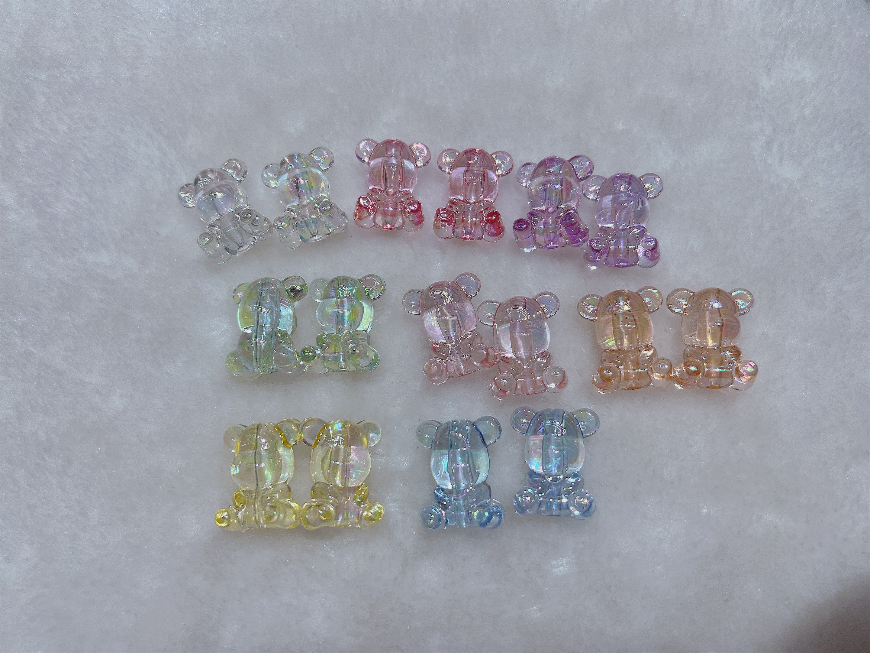 Acrylic Violence Bear High Transparent Straight Hole Diy Beaded Accessory Material Bag Live Burst