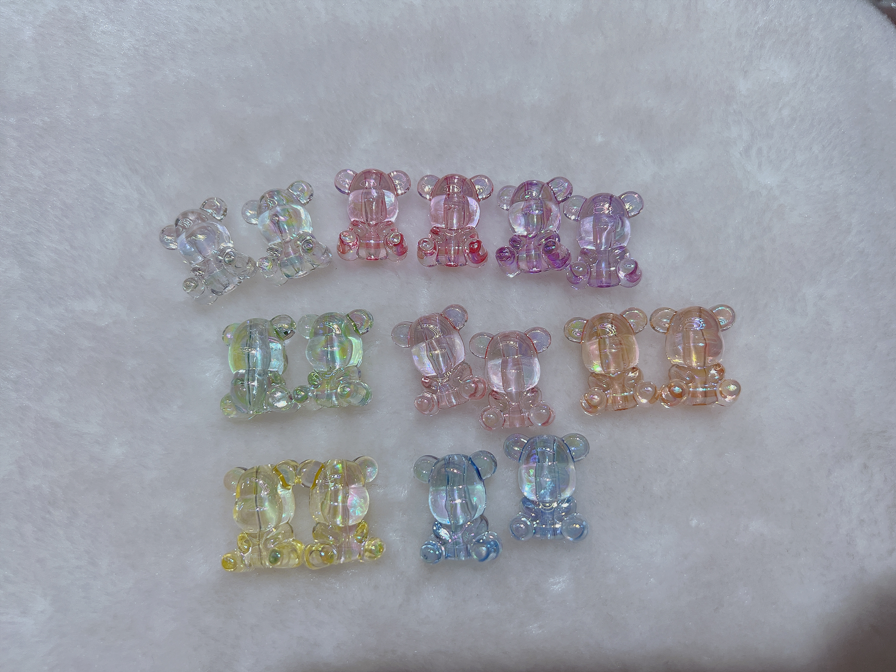 Acrylic Violence Bear High Transparent Straight Hole Diy Beaded Accessory Material Bag Live Burst details Picture