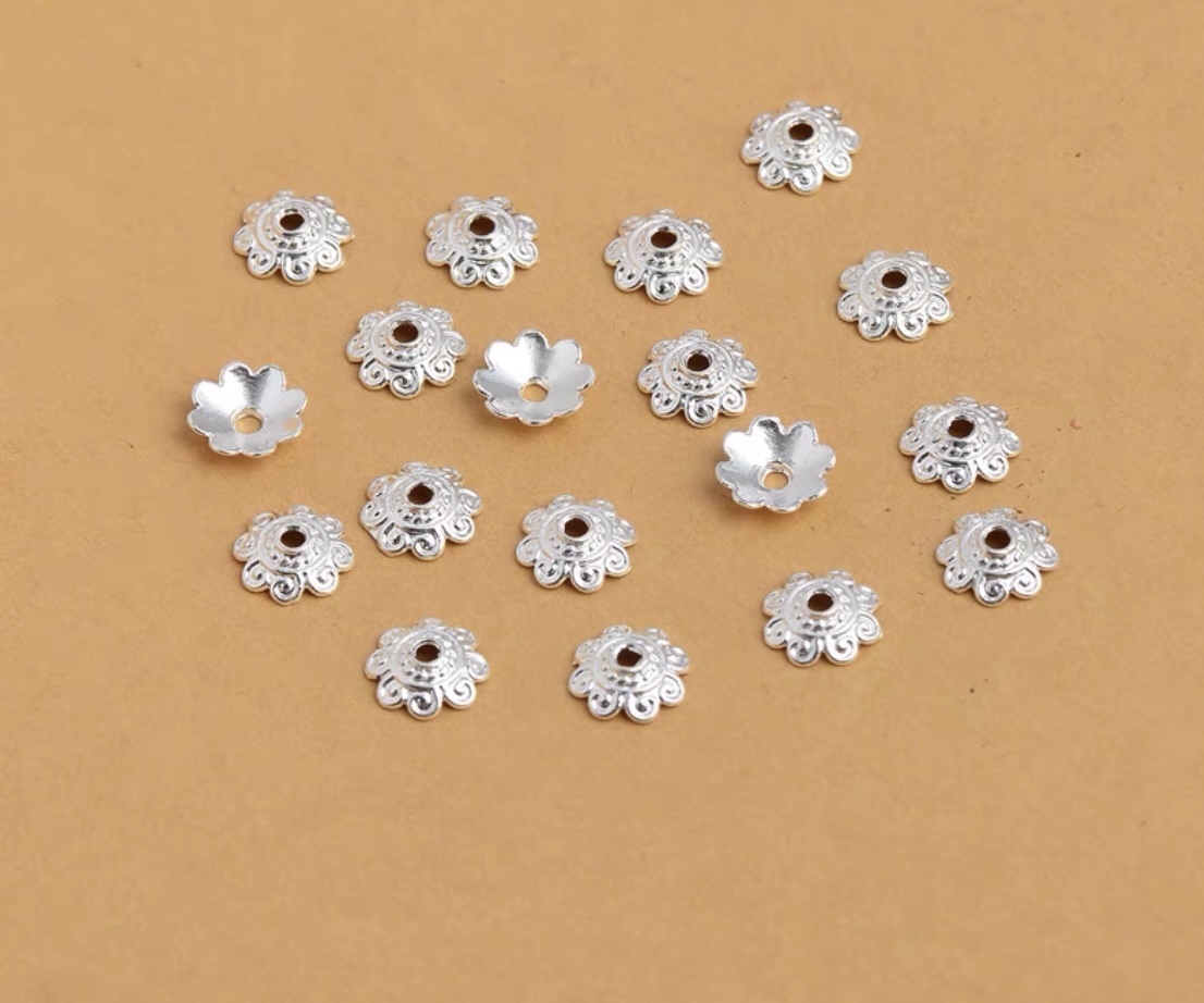 Alloy eight-petal flower tray diy jewelry accessory beaded spacer