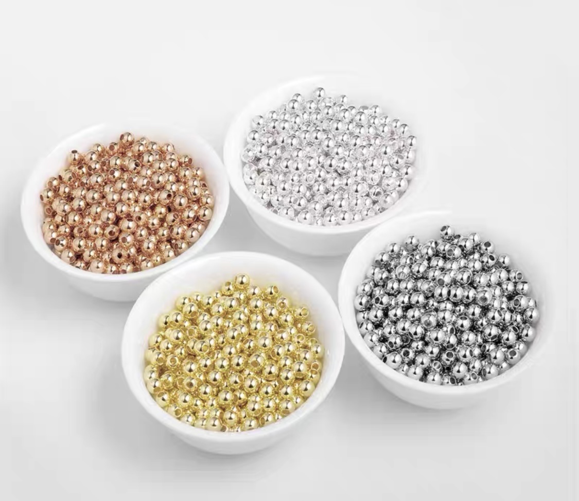 Color-preserving dispersion beads, iron beads, round beads, gold beads, spacer beads, DIY bracelets, necklaces, beaded jewelry materials and accessories details Picture
