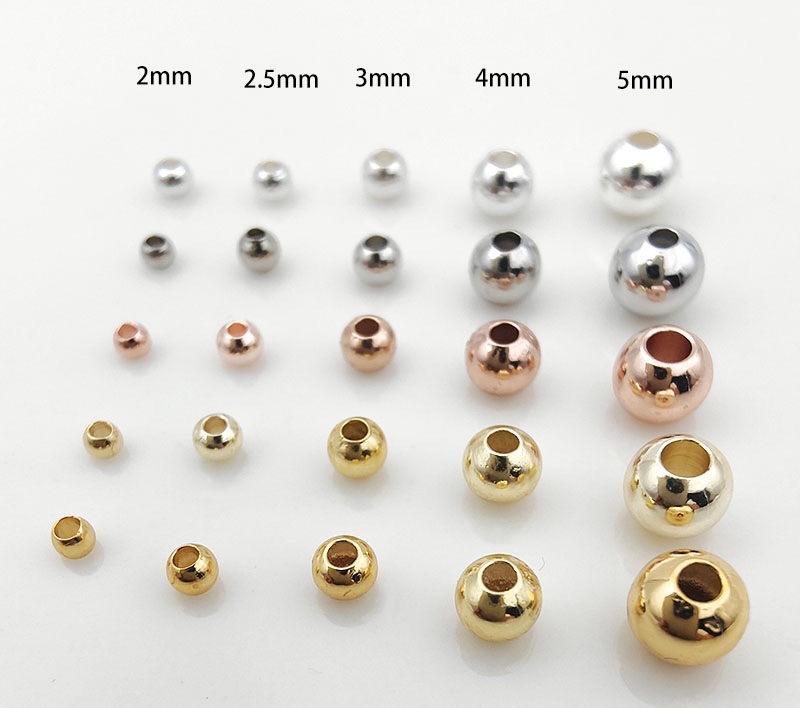 Color-preserving dispersion beads, iron beads, round beads, gold beads, spacer beads, DIY bracelets, necklaces, beaded jewelry materials and accessories detail image 1