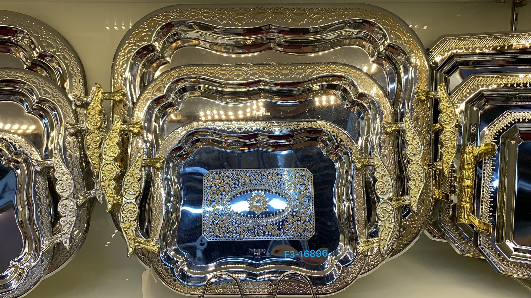 金属三件套大号欧式时尚咖啡红茶托盘