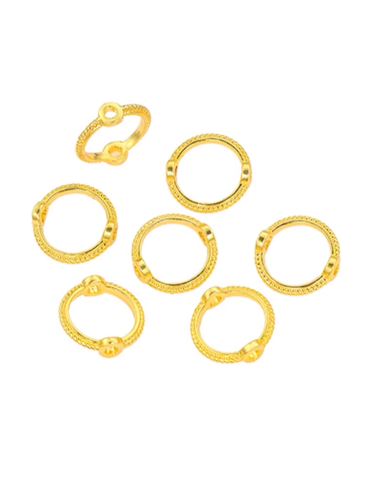 Doble agujero bolas anillos anillos hechos a mano diy pulseras de cuentas cordones de mano accesorios accesorios materiales