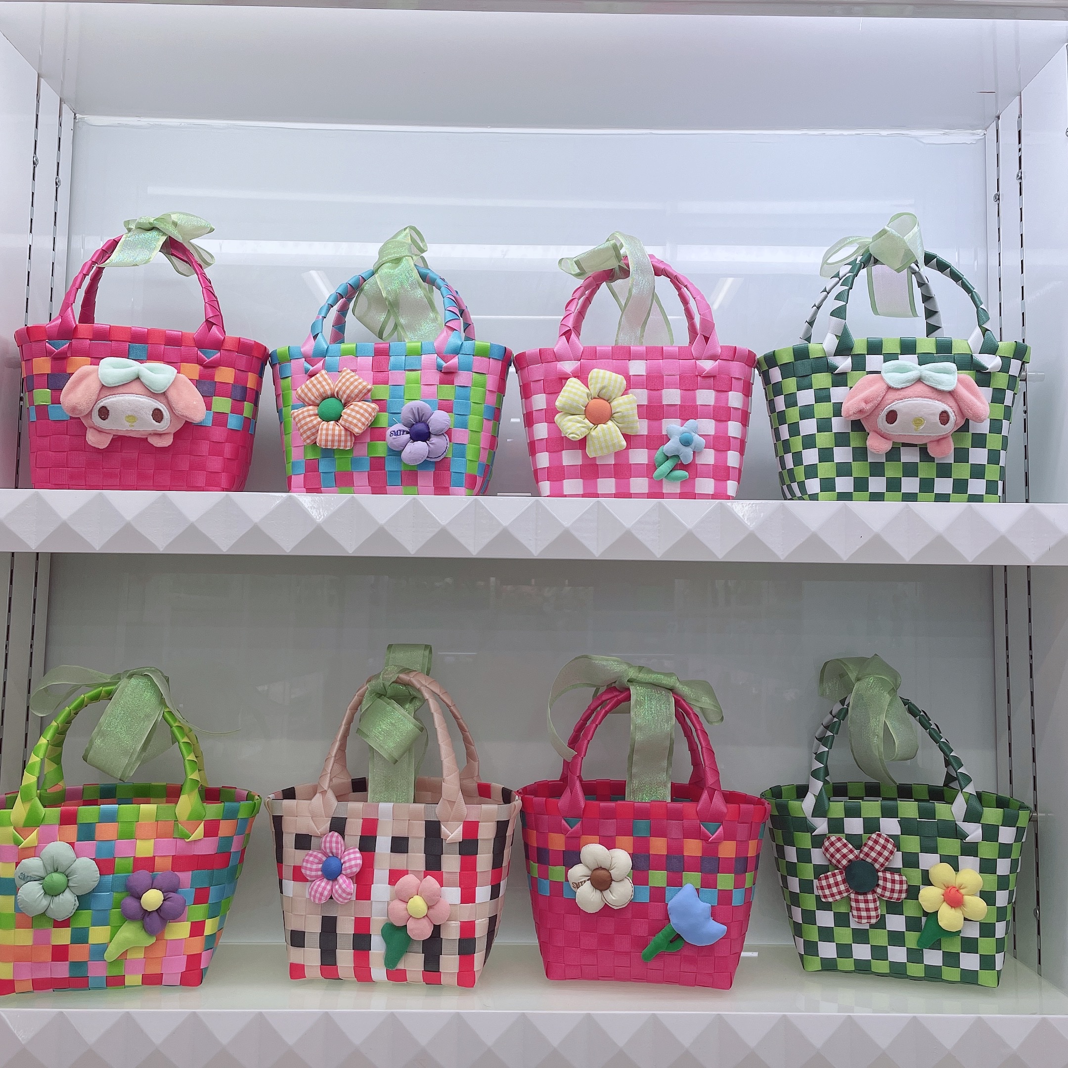 Dopamine small baskets, hand-woven gift baskets, colorful hand-carried baskets, small vegetable baskets, wholesale at street stalls and night markets details Picture