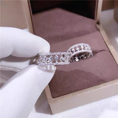 Hollow Dewdrop Ring Micro-Set Diamond Note Morning Dew Full Diamond Opening Adjustable Female Ring