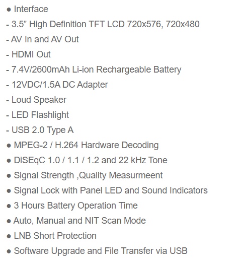 DVB-S2寻星仪SATLINKFinder SP2100详情1