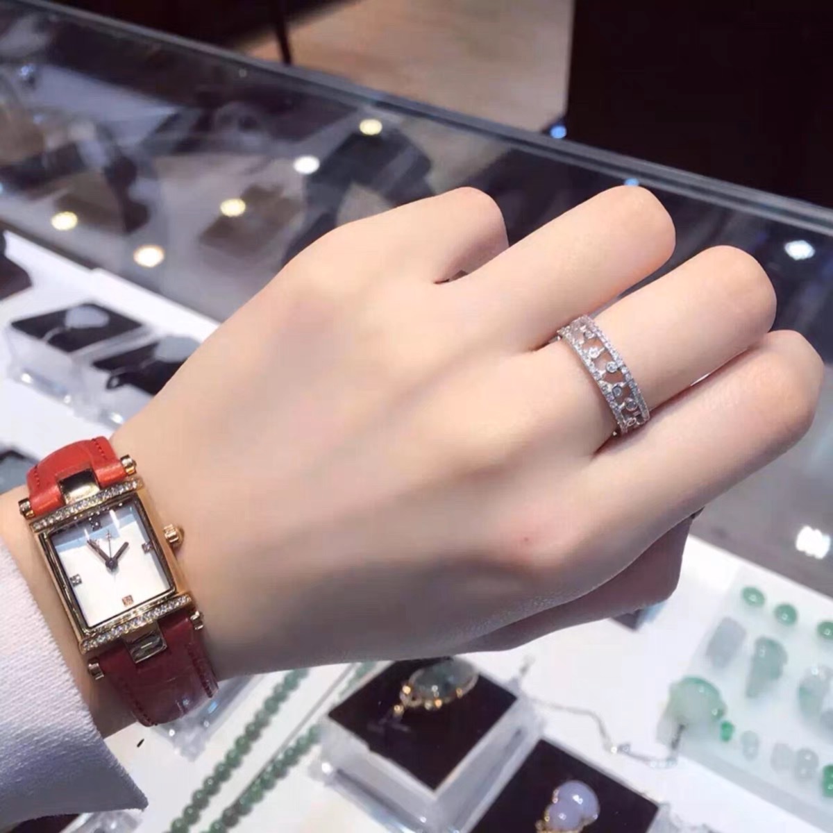 Hollow Dewdrop Ring Micro-Set Diamond Note Morning Dew Full Diamond Opening Adjustable Female Ring Specification drawing