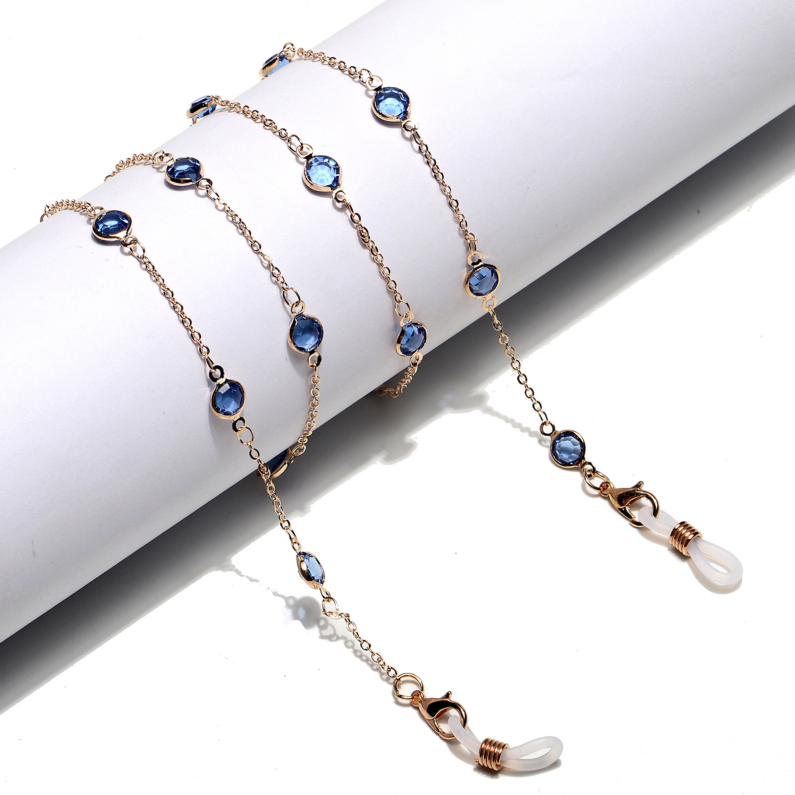 Crystal handmade eyeglass chains, personalized and fashionable eyeglass lanyards, sunglasses lanyards, eyeglass accessories wholesale, mask lanyards Item Picture