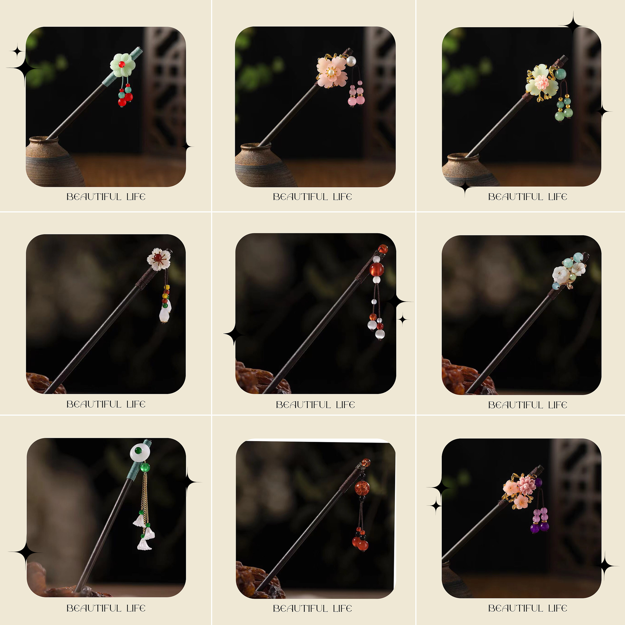 靓典饰品   古风系列发钗 步摇 古装簪子靓典饰品