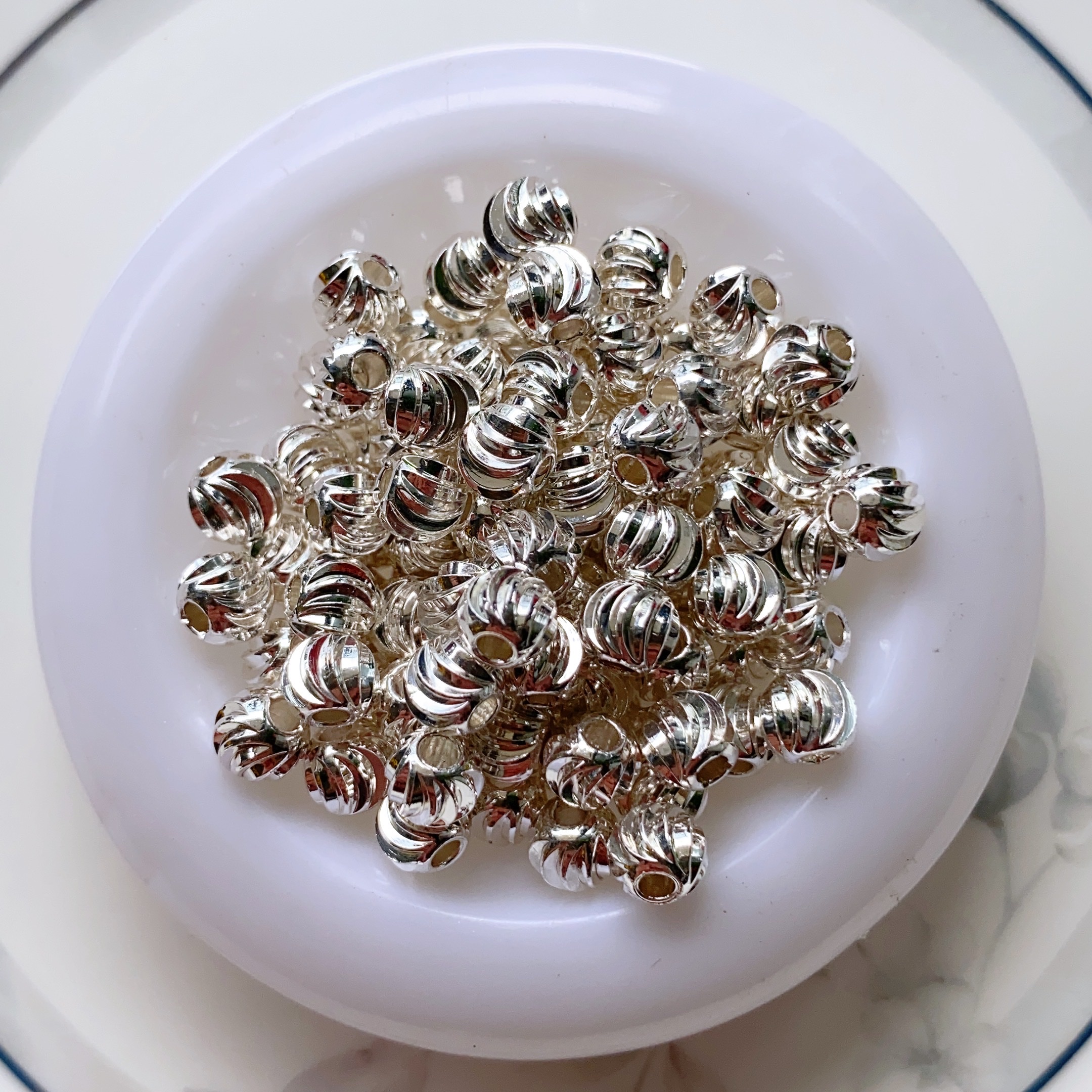 Copper-plated real gold high color retention electroplated watermelon beads 11 details Picture