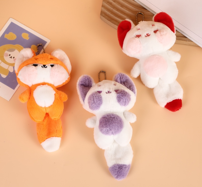 Octopus Marine animal cartoon pendant with reversible expressions on both sides, cross-border e-commerce platform plush keychain details Picture