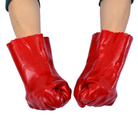 35cm红色PVC红耐油耐酸碱涤里手套高温加厚防油耐磨劳保防护手套批发
