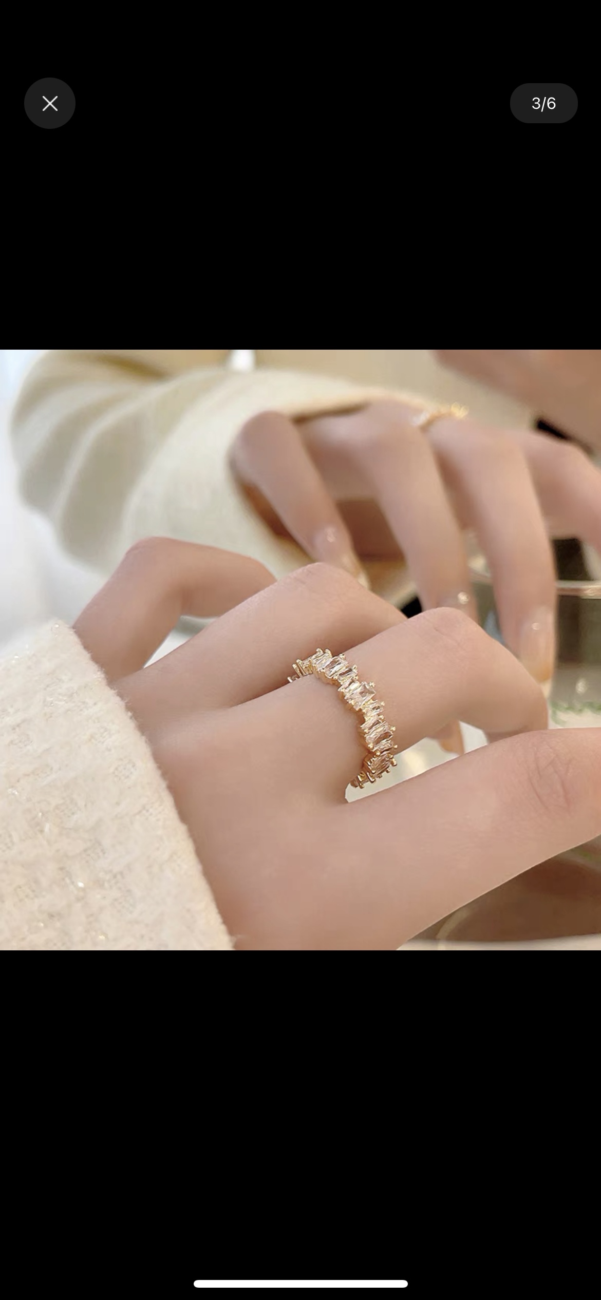 高级感锆石开口戒指女2023新款潮时尚装饰个性食指环轻奢小众设计