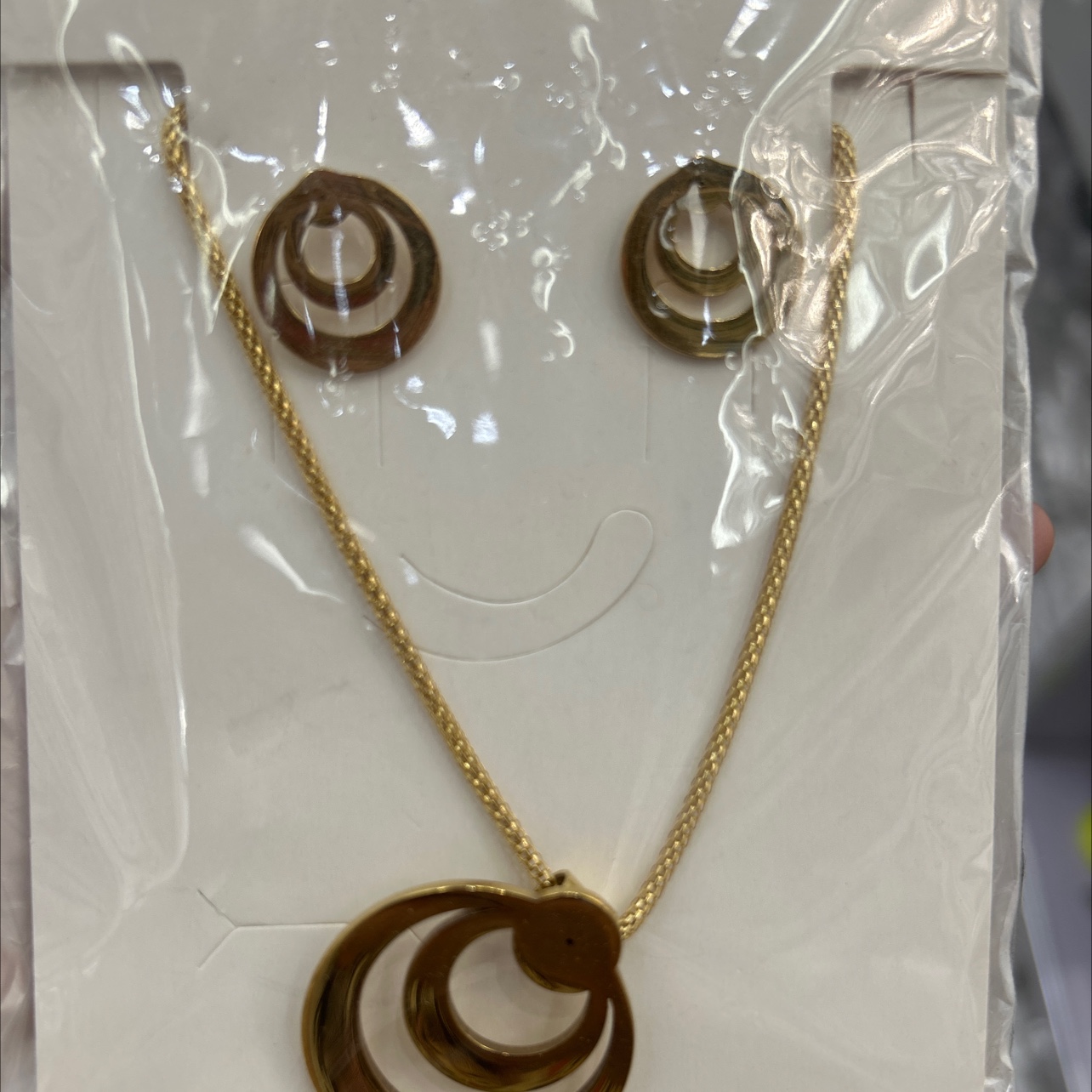 Stud Earrings Necklace Set