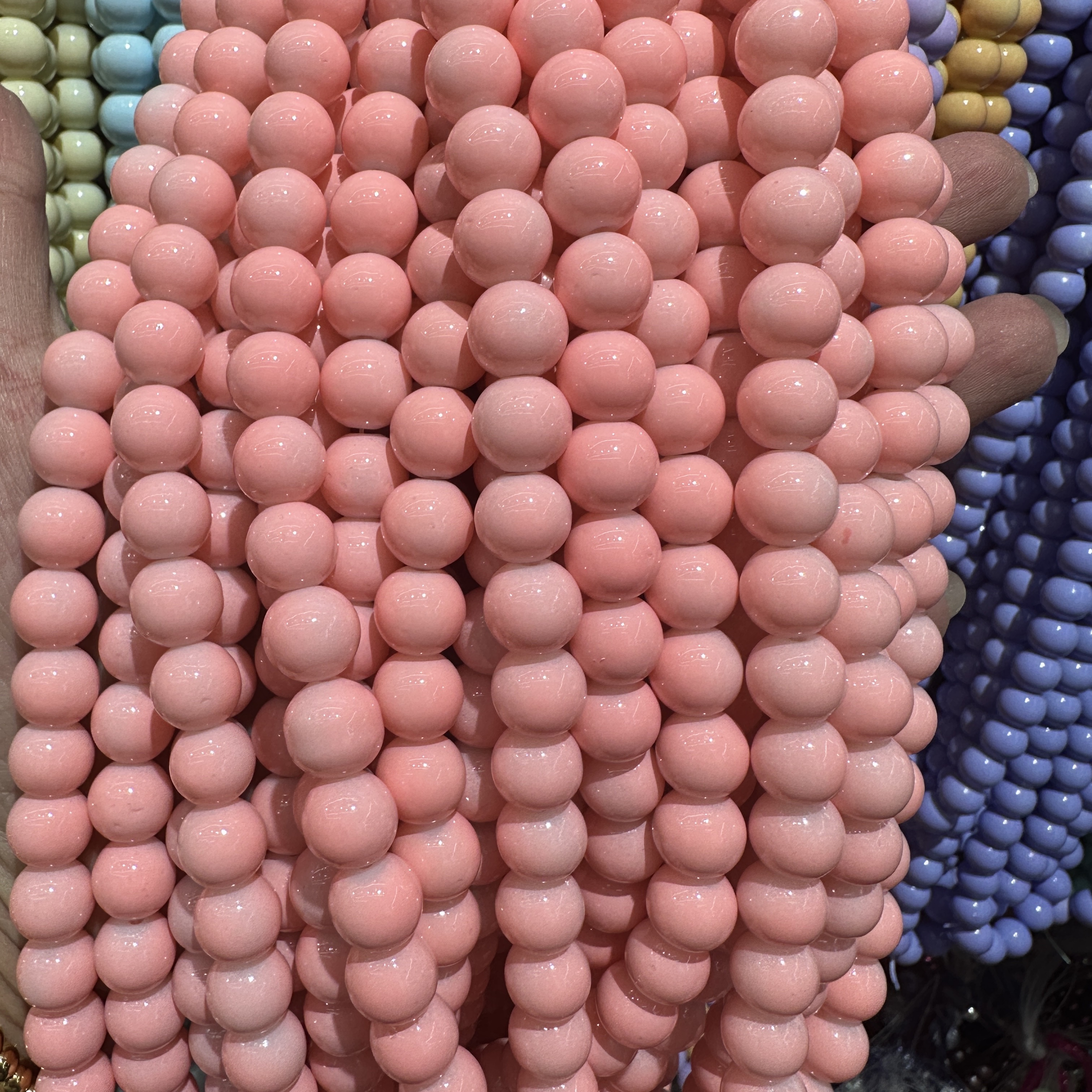 10mm new cream monochrome porcelain beads, glass beads, string beads, loose beads, glass beads, handcrafted diy bracelet accessory. Item Picture