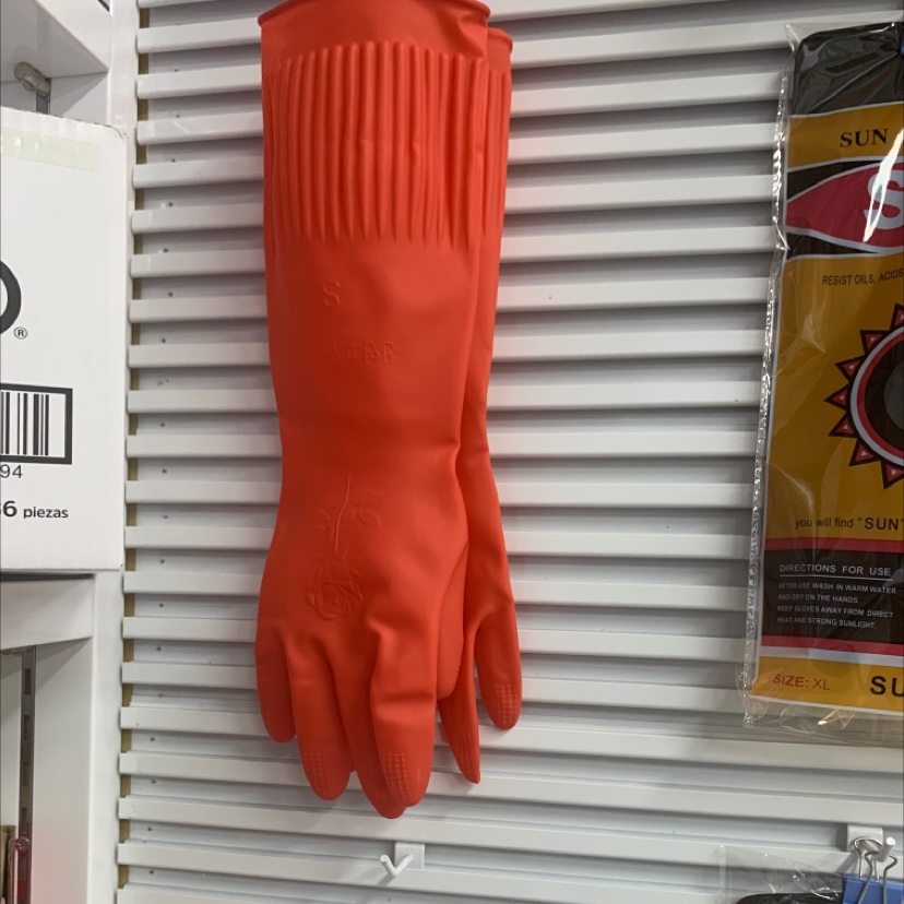 100g红加长乳胶手套