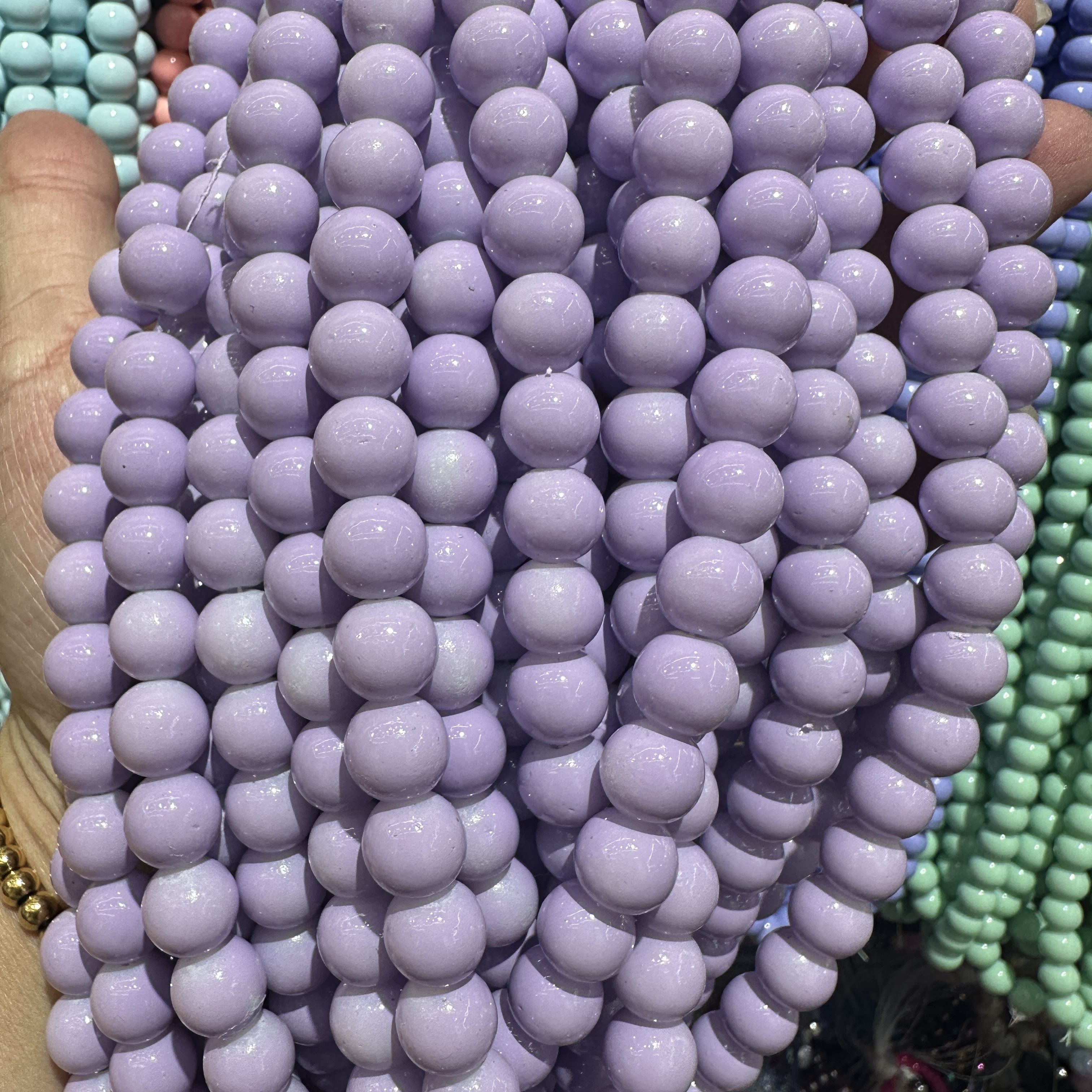 10mm new cream monochrome porcelain beads, glass beads, string beads, loose beads, glass beads, handcrafted diy bracelet accessory. Application Scenario