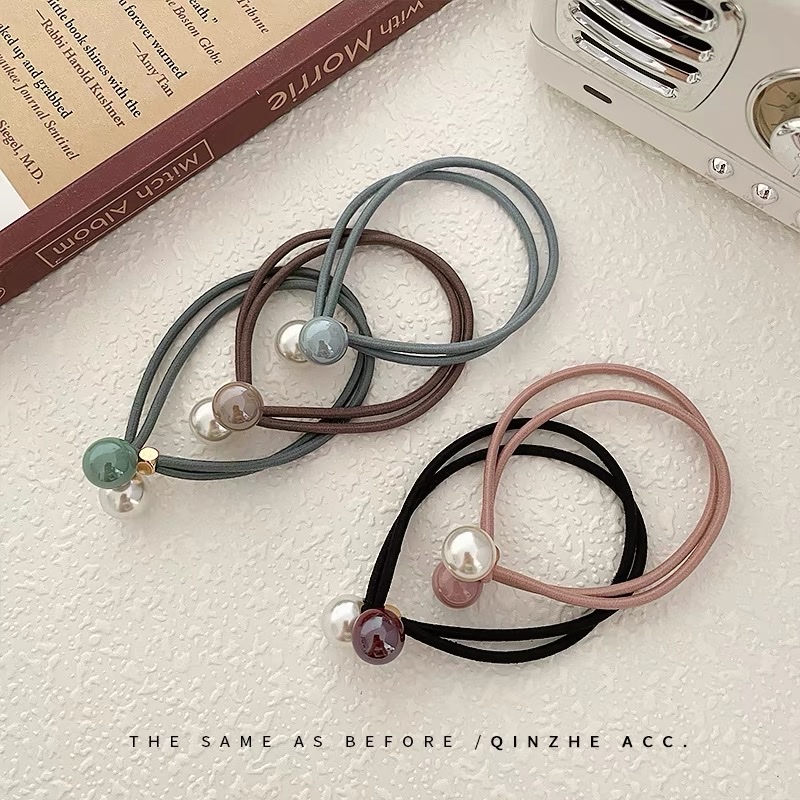 Pearl leather band hair tie hair accessory Specification image