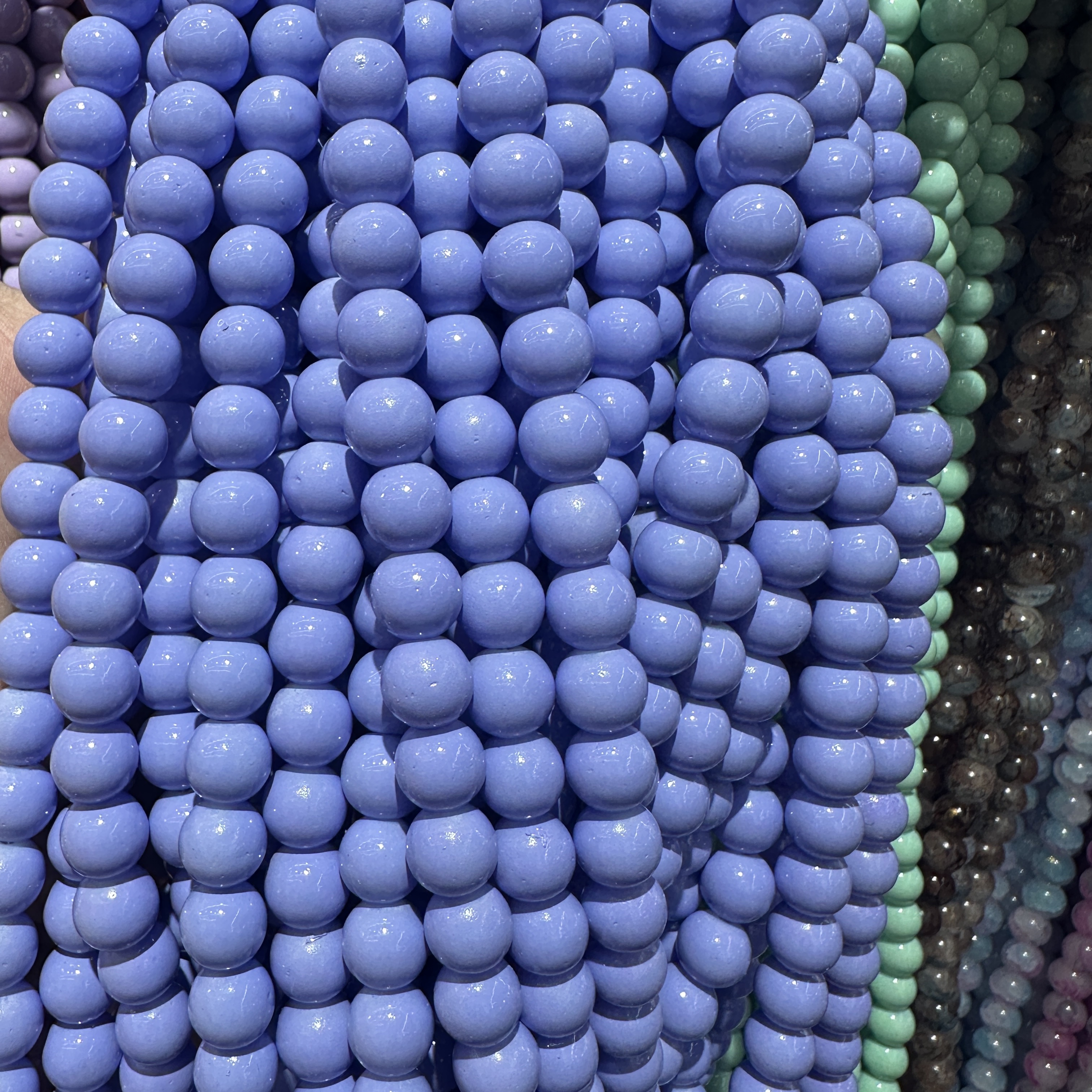 10mm new cream monochrome porcelain beads, glass beads, string beads, loose beads, glass beads, handcrafted diy bracelet accessory. details Picture